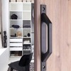 AWEN 4 pcs Carbon Steel Sliding Barn Door Handle Wood