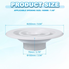 PATIKIL 4" Round Air Vent, Aluminum Ceiling Diffuser Air Supply or Exhaust Ventilation HVAC Air Conditioning Duct Covers for Home Office Warehouse, White