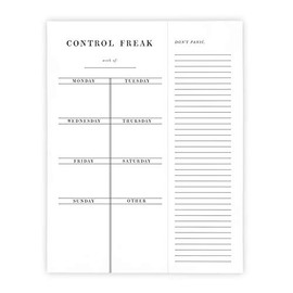 Santa Barbara Design Studio Face Weekly List Pad Planner, 8.5 x 11-Inch, Control Freak