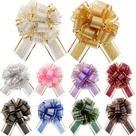 Juexica 30 Pieces Large Pull Bows for Gift Wrapping Ribbon Pull Bows Gift Bows for Holiday Decoration Baskets Gift Present Wrapping Bows(Mixed Colors)