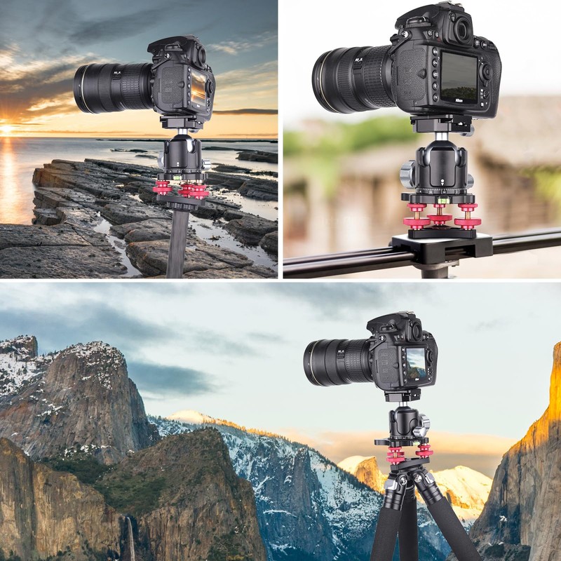 ARTCISE Leveling Base Tripod Head Plate +/-5 Degree Precision Adjustment