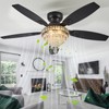 Crystal Ceiling Fan Fandelier with Lights-Ceiling Fans,50" Low Profile and