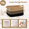 Goodpick Woven Blanket Basket, 21.6" x 14.9" x 11.8" Wicker