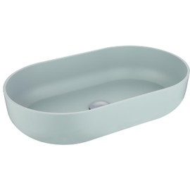 LOPOO Modern Oval 24" x 14" Above-Counter Bathroom Sink for Lavatory Vanity Cabinet, Blue