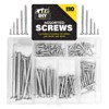 110pk Wood Screws Assortment | Countersunk Screw Set with Storage