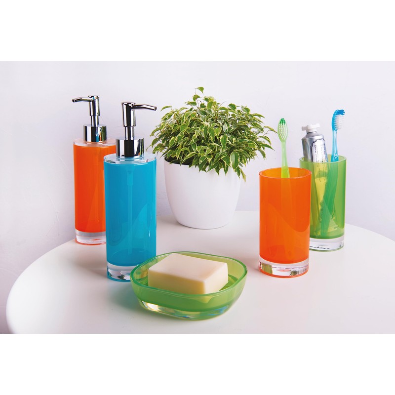 Excelsa Soap Dispenser, Polystyrol, Orange, 6.5 x 6.5 x 22