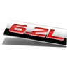 Auto Dynasty Chrome Finish Metal Emblem 6.2L Badge, (Red Letter)