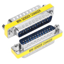 ENUODA - Paquete de 2 cambiadores de género de 25 pines macho a macho adaptador DB25 acoplador, transferencia de datos y conexión de dispositivo para cables serie RS232