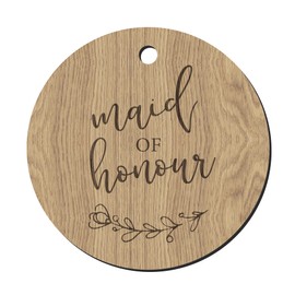 Wooden Wedding Dress Hanger Tag for Bride/Bridesmaid/Flower Girl/Maid of Honour/Mother of the Bride/Groom (Maid of Honour)