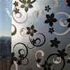 CVANU Printed Blue Flower Opaque Window Cling Frosted Vinyl Sheets