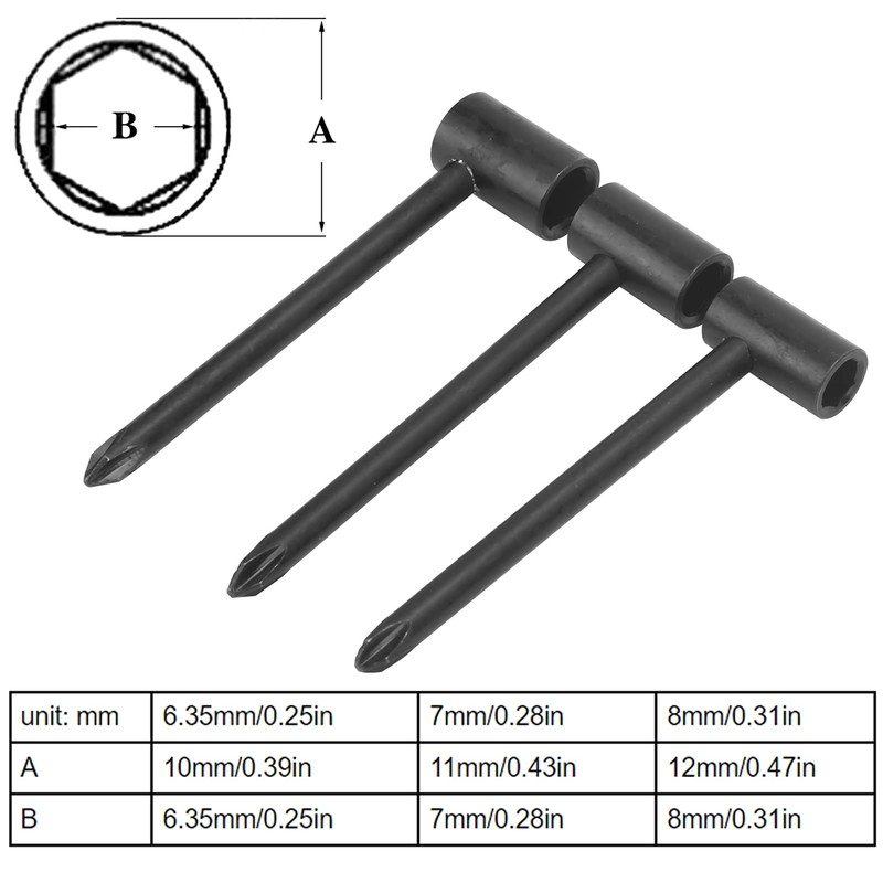 Guitar Neck Adjustment Tool Truss Rod Wrench Universal 7mm/8mm/6.35mm Smooth