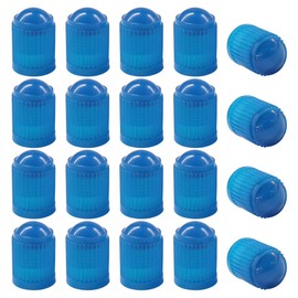 DUSCOKE 20PCS Car Tire Valve Stem Caps, Plastic Tire Stem Valve Dust Cover with O Rubber Seal, Universal Tire Air Valve Cap Stem Covers for Cars, SUVs, Trucks, Bikes and Motorcycles (Blue)