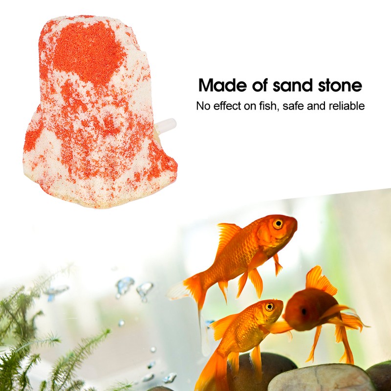 White Red Aquarium Artificial Volcano Bubble Air Stone Fish Tank