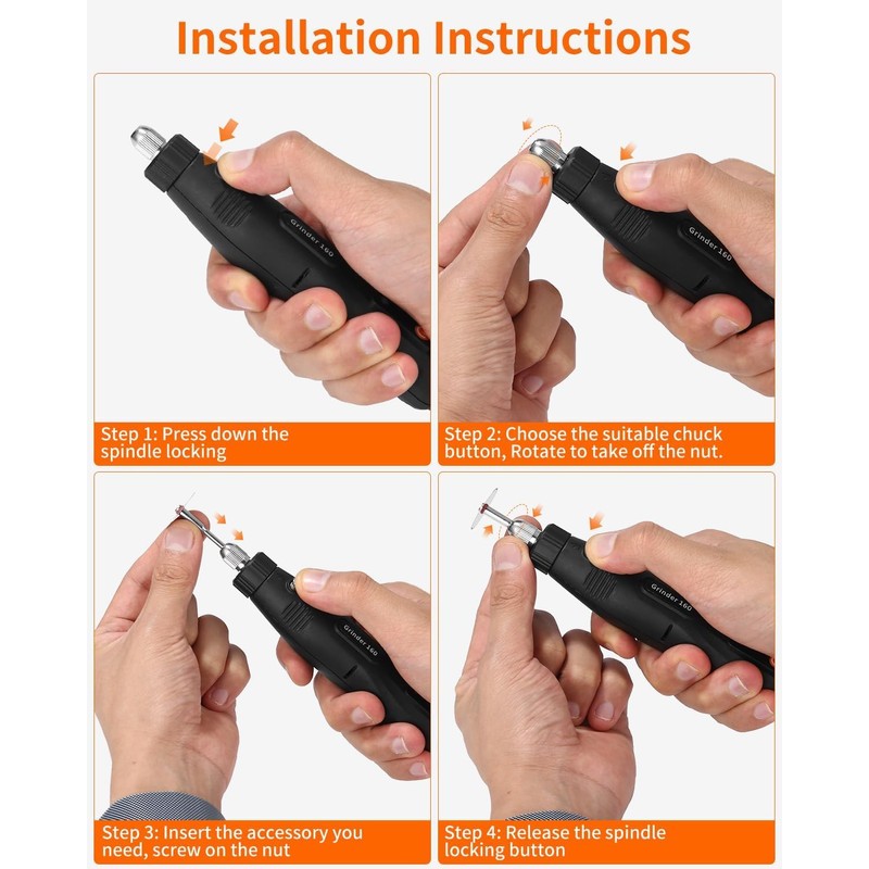 SOBEAU Multifunction Tool Rotary Tool Set with 104 Accessories, 5