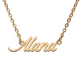 Alana Name Tag Necklaces for Her His Friends Familys Relationship Memory Jewelry Gift