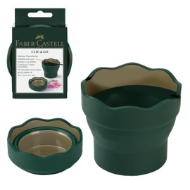 Faber-Castell Clic & Go Artist Water Cup - Dark Green, 1 Count (Pack of 1)