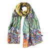 JWSilk Long Charmeuse Silk Scarf Classic Art (Irises by Van