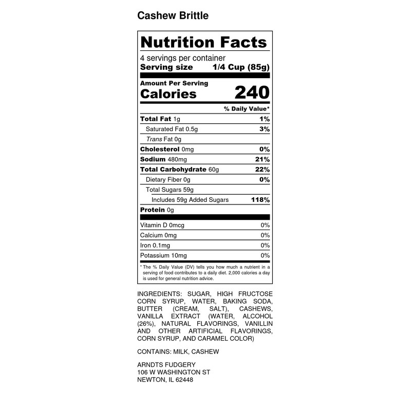 Premium Candy (Cashew Brittle (2-10 oz. Tub))