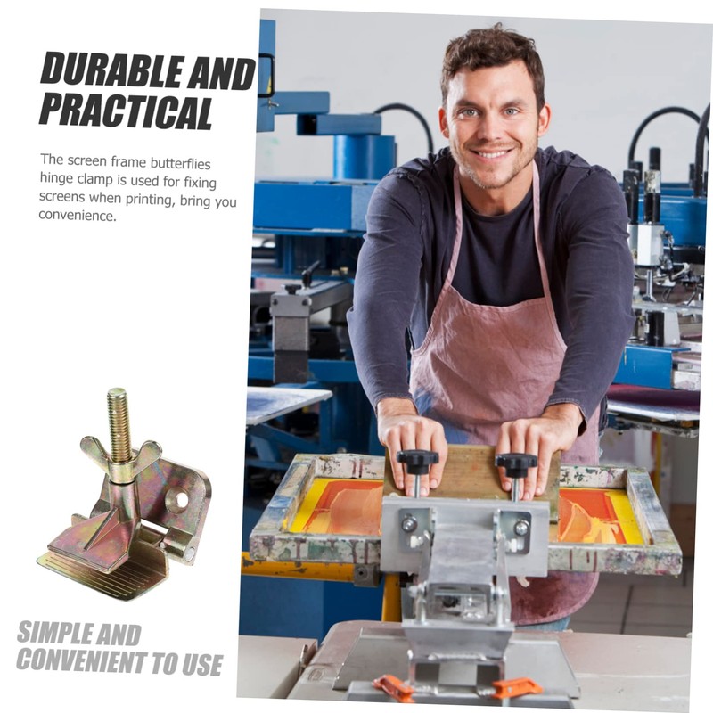 Angoily Silk Screen Printing Hinge Clamp Galvanized DIY Tool for