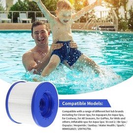 YanBan Swimming Pool Filter 4 Pack Replacement Hot Tube Water Health Spa 104mm PET+non-woven Fabric Compatible With Clever Spa