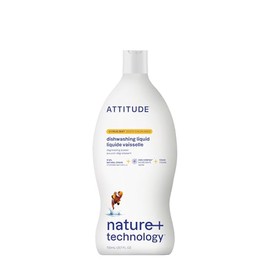 ATTITUDE Dish Soap, EWG Verified, Plant-Based & Vegan Dishwashing Liquid, Naturally Derived, Citrus Zest, 23.7 Fl Oz