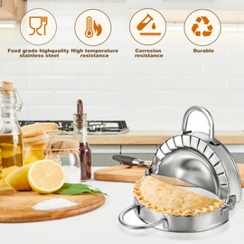 2Pcs Stainless Steel Tortilla Sealer Tacos Tortilla Crimper Maker, for Burritos Pasties Quesadillas Sandwich Dumplings (5inch and 6inch)