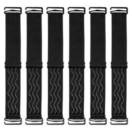 ROBOHOOK 6PCS Elastic Band for Wigs, Adjustable Wigs Band No Slip, with Non-Slip Silicone Strips and Removable Buckles, Elastic Wig Strap to Secure, for Glueless Wig(Black)