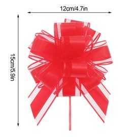 SSKHE 6 Pcs Pull Bows for Gift Wrapping, Dark Red Pull Bow for Wedding Flower Basket Gift Car Decoration Valentine's Day Birthday Graduation Gift Decoration