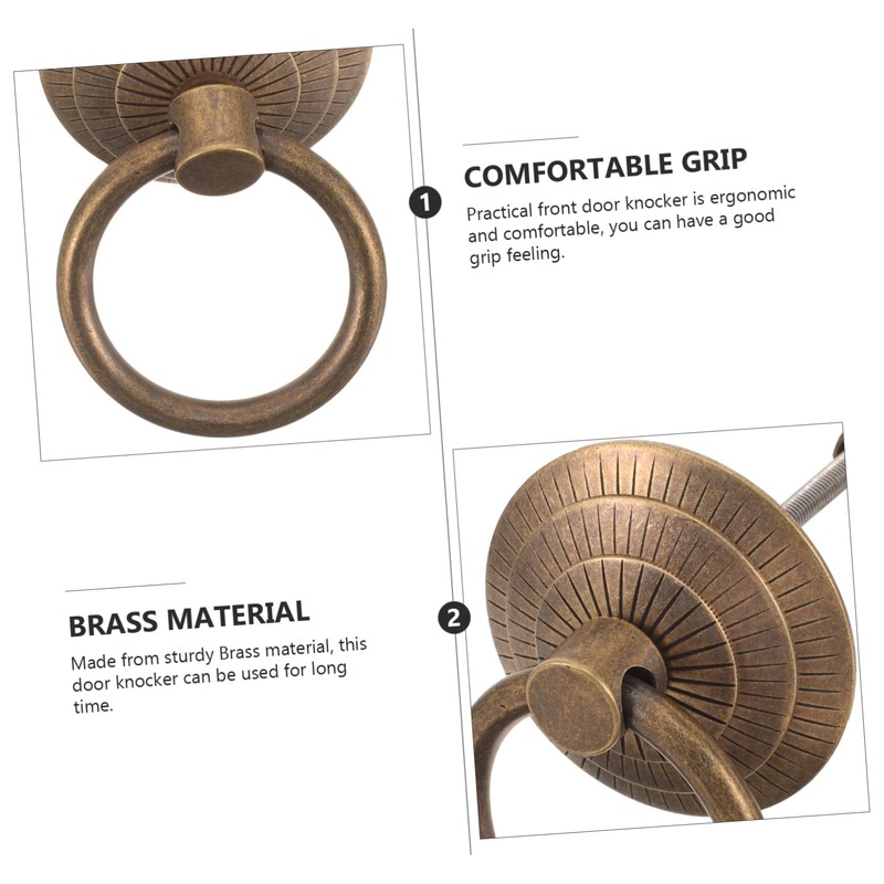 DOITOOL Home Door Security Knocker Brushed Nickel Retro Front Metal