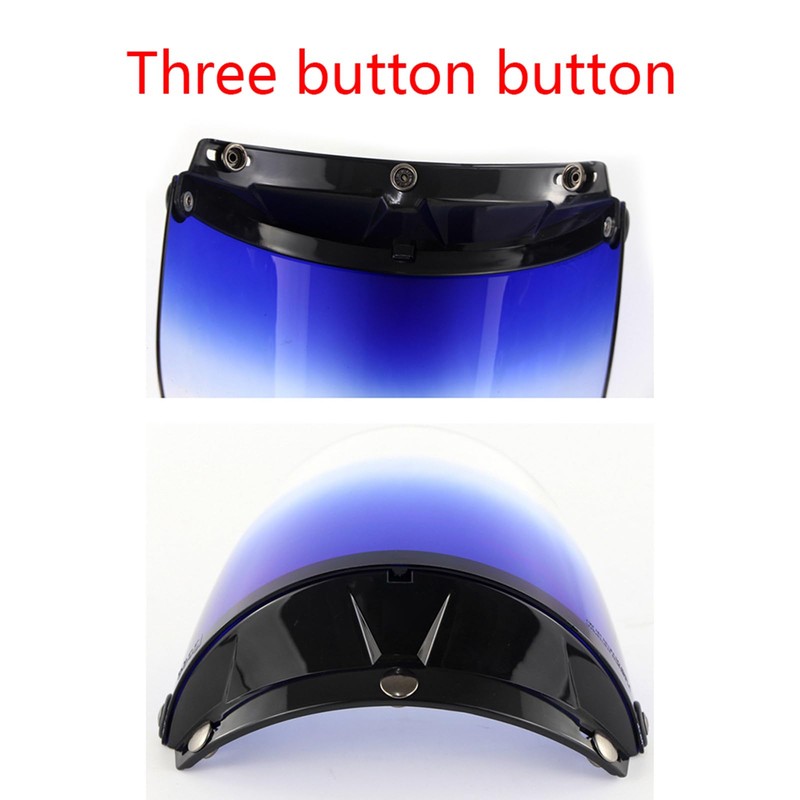 Universal Windproof 3 Snap Motorcycle Helmet Visor Front Flip Up
