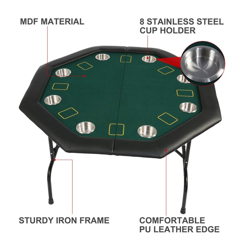 TRY & DO 48" Octagon Poker Table Texas Blackjack Table