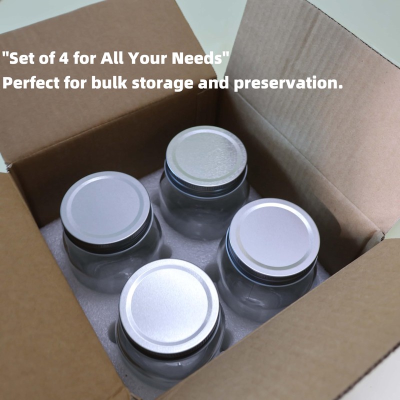 Salsa Jars for Homemade Salsa – 4 Pack 16oz Glass