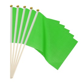 PATIKIL Pack of 16 Green Flag Game Plain Green Flags Small Mini Flags Pin Party Decoration for Game Birthday Carnival