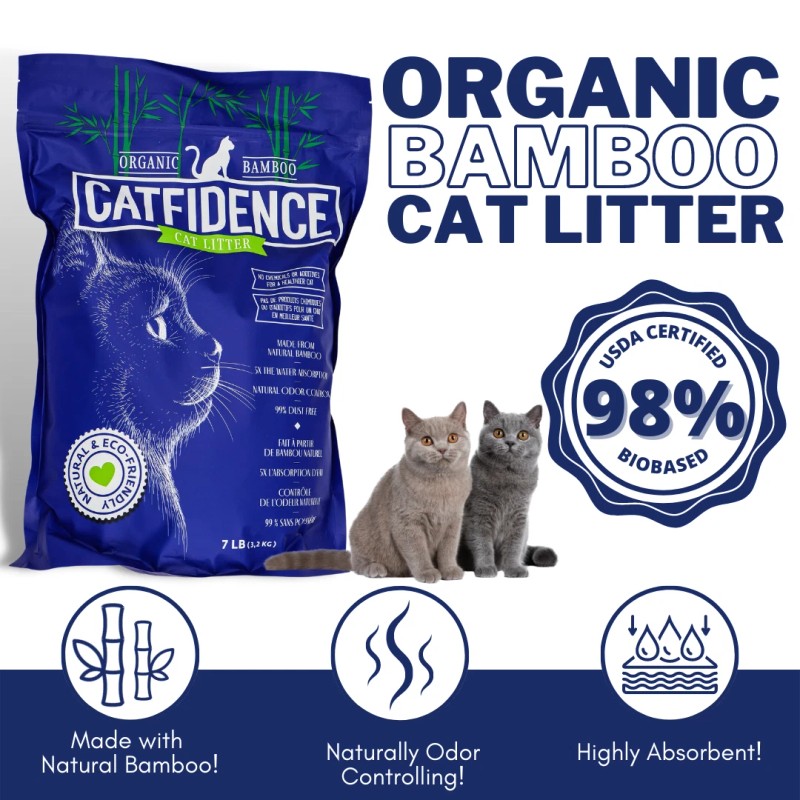 The Original Poop Bags Catfidence Cat Litter 7-lb Organic Bamboo