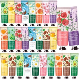 Cristalbox Paquete de 20 unidades de crema de manos, loción perfumada para manos secas agrietadas, crema hidratante corporal, hidratante, mini loción de manos, tamaño de viaje, regalos a granel para mujeres