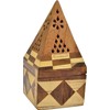 Sheesham Wood Pyramid Incense Cone Burner Box Temple Cone Burner