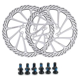 Yongness Pack of 2 Bicycle Brake Disc with 12 Screws 140 mm/160 mm/180 mm/203 mm Bicycle Brake Disc Rotor for City Bike, MTB, Road Bike, Bicycle Parts (G3 Silver 203 mm)