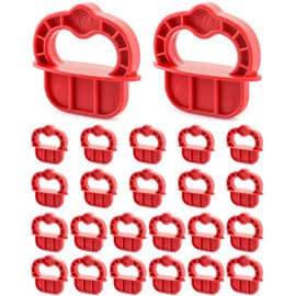 QWORK Deck Board Jig, 24 Pcs 1/4" Gap Deck Board Spacer Rings for Pressure Treated, Composite, PVC, Plank
