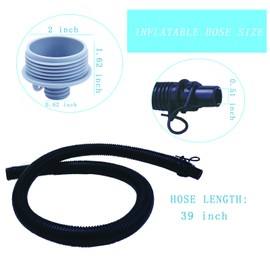 RosyQuarz Spa Hot Tub Inflatable Hose P6931, PVC, Black, 39" L x 2" OD x 0.62" ID, For Intex, Bestway, Coleman & Lay Z Spa, 1 Pack