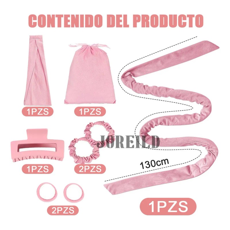 Kit 8pzs Ondas Rizos Sin Calor,rulos Sin Daos Para Cabello