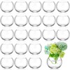 24 Pcs Fish Bowl Vase Glass Bubble Bowl Globe Glass Bowl Clear Bubble Vase Round Terrarium Goldfish Bowl Globe Flower Vase Centerpiece for Weddings Events Arrangements Office Home, 3.3x2.8x3.5 inch
