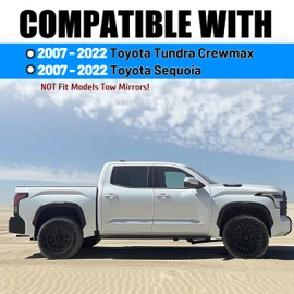 HECASA Door Handles Kit Compatible with 2007-2022 Toyota Tundra Crewmax Sequoia Glossy Black 4Pcs Full Set Replacement for 81295, 692100C010, 692170C030, 692170C010