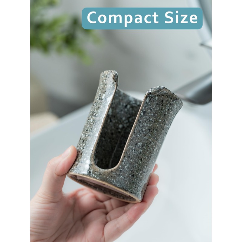 YHOJOY Ceramic Bathroom Cup Holder, Bathroom Cup Dispenser for Dixie