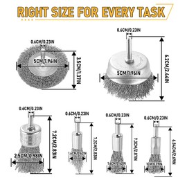 MIVITOOM 10-Piece Drill Brush Set - Metal Wire Wheel & Cup Brush Kit with 1/4 Inch Shank, Wire Brushes Drill Attachment for Rust Removal, Stripping & Abrasive Cleaning