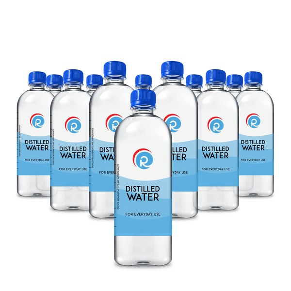 Resway Distilled Water 16.9 fl.oz. | General Multi-Use | Purified Distilled Water for Drinking, Baby Formula, Nutrition Powder, Aquarium Care | Everyday Use | 12 Pack