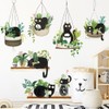 Fujitoya Wall Decor Cat Wall Sticker Plant Scandinavian Wall Decor