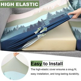 pickyNproud 8Pcs Patio Cushion Covers Stretch Outdoor Couch Cushions Slipcovers Replacement Washable Furniture Protector with Elastic Bottom Sofa Chair Seat Cover