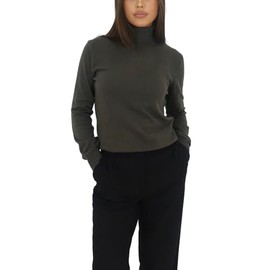 Win's Cashmere Turtleneck Sweater for Women. Made in Italy, khaki, XXL