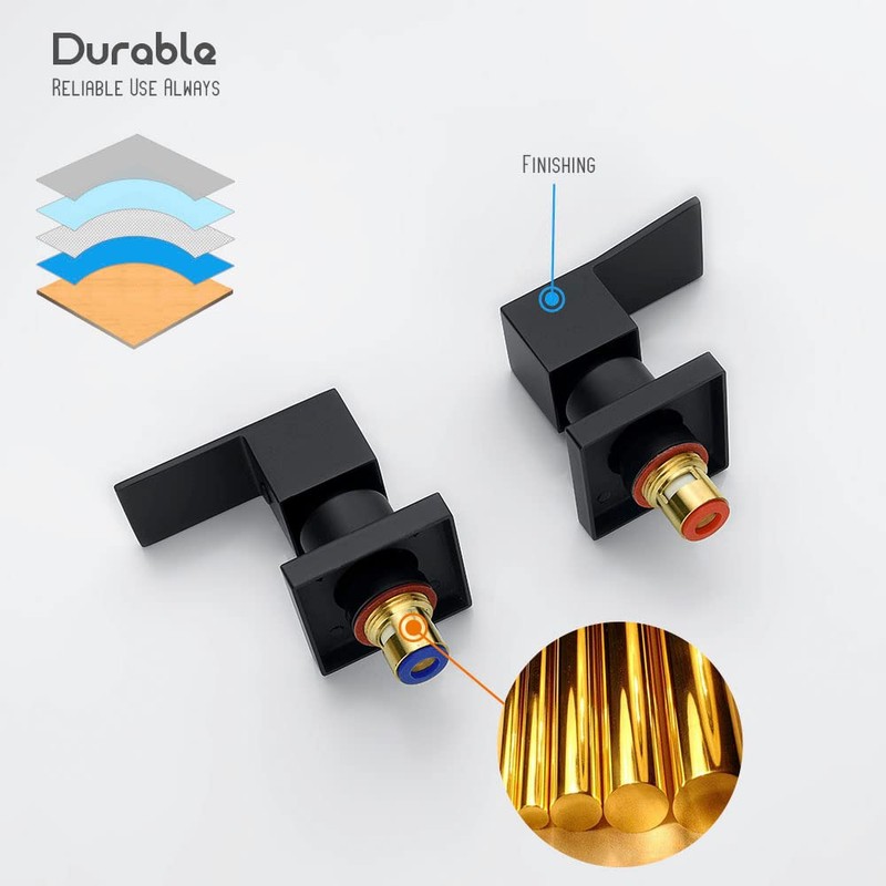 Decaura Square Shower Mixer Taps Wall Top Assemblies 1/4 Turn