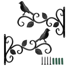 Soporte para Plantas Colgantes, 2 Ganchos de pared de Hierro de 11.8" para Cestas de Flores, Comederos, Jaulas de Pájaros, Luces de Calle, Luces de Pasillo, Portavelas para Decoración de Festivales